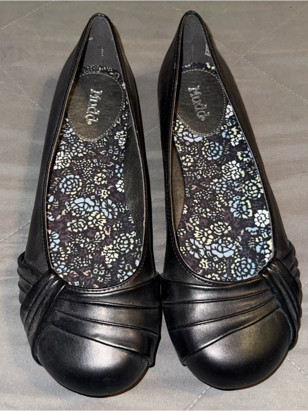 Mudd Black Pleated Toe Ballet Flats, Size 8.5M *NWOT*